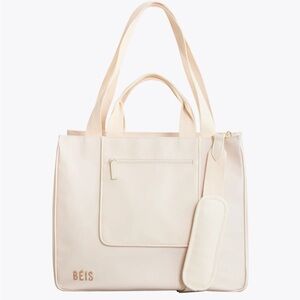Beis east to west tote in beige